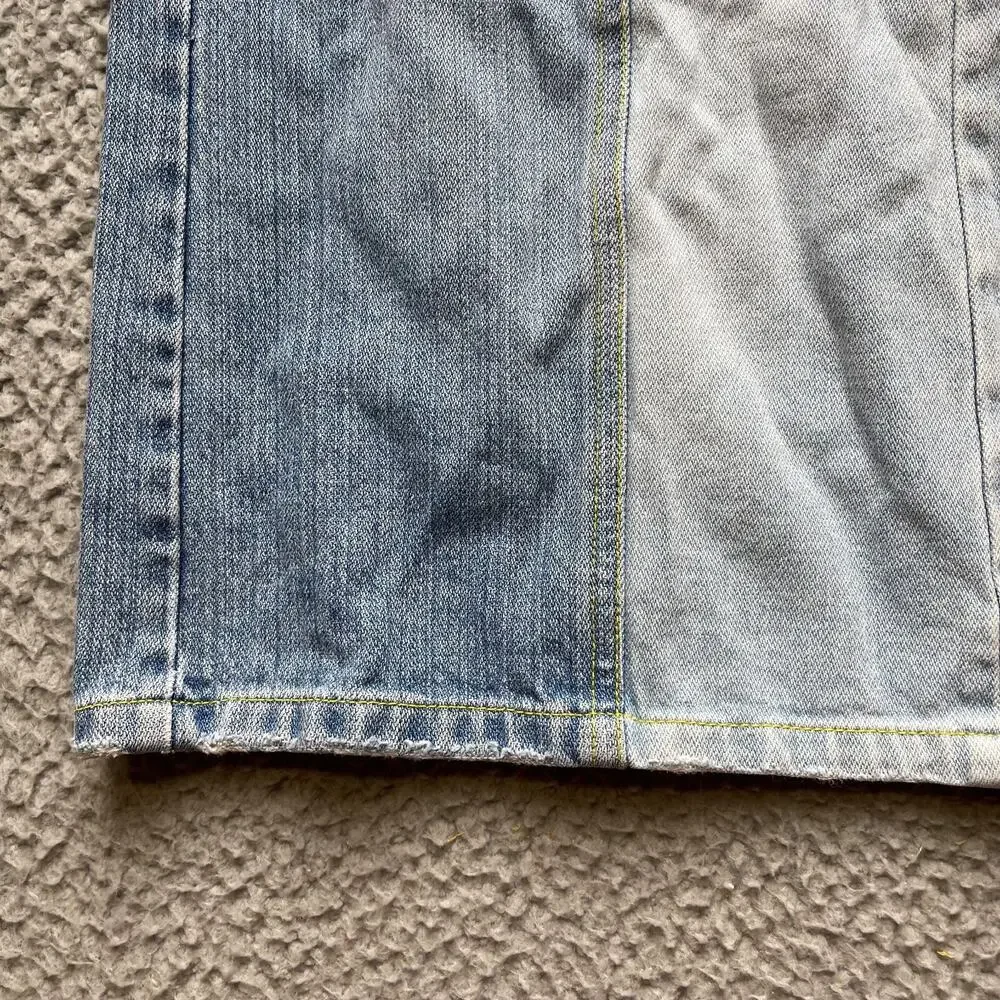 Armani Exchange Denim Skirt Womens Size 0 Blue Colorblock A Line - Picture 5 of 15